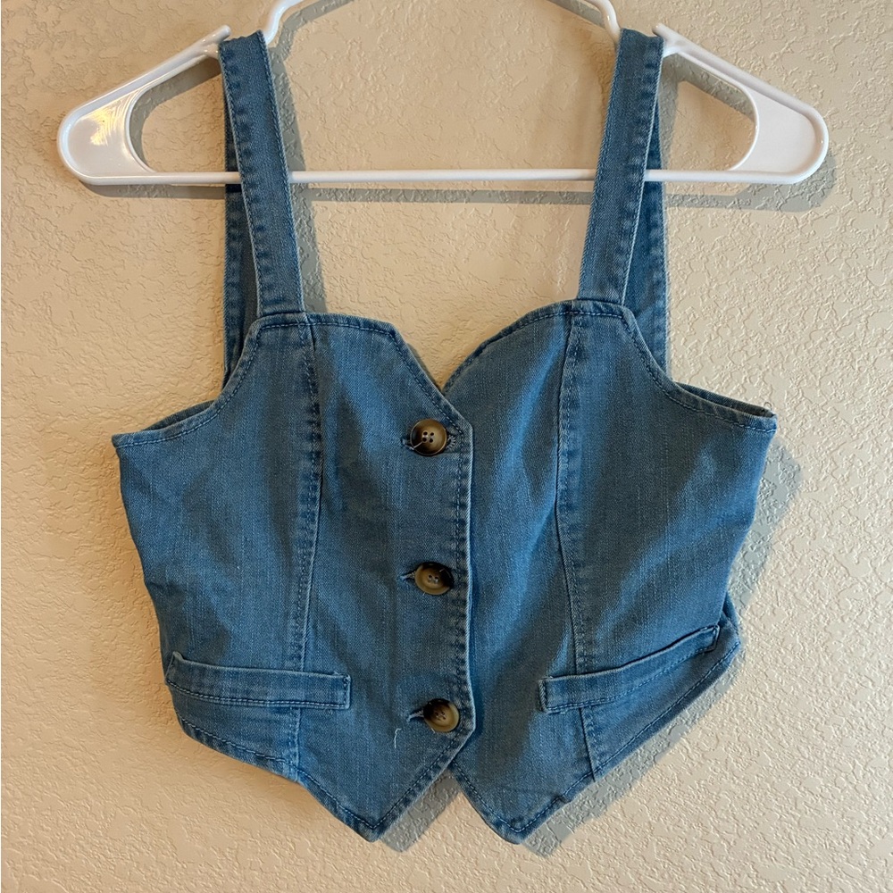 Blue Denim Crop Top